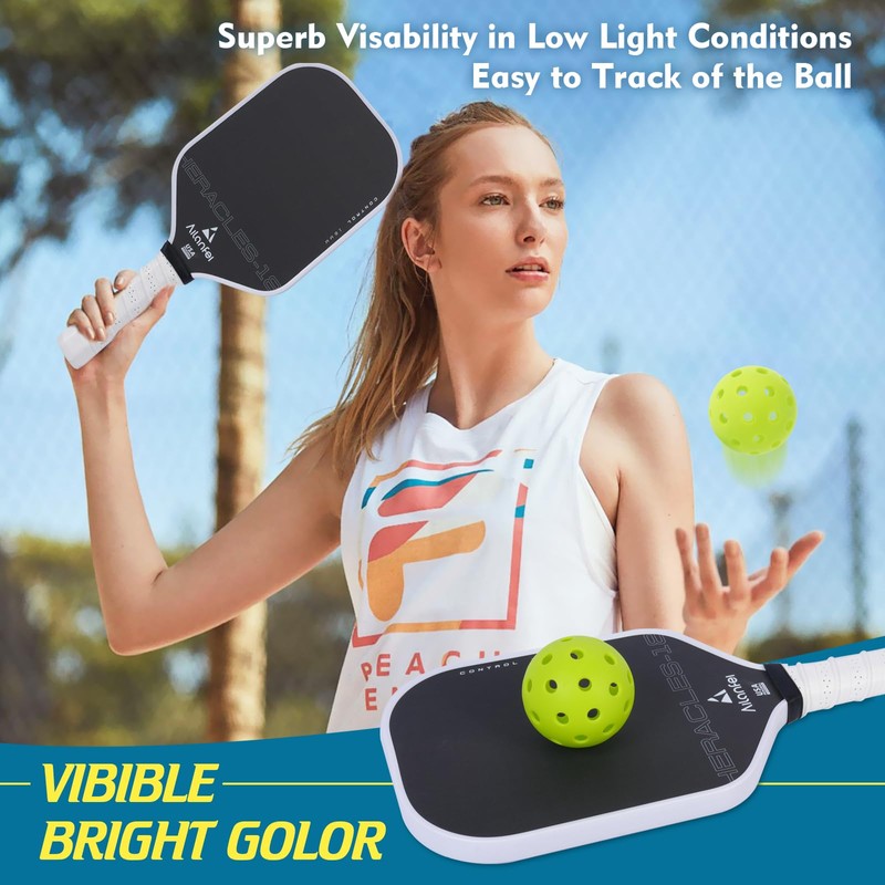 AILANFEI 40 Holes Outdoor Pickleball Balls Elastic High Stability Flight,Outdoor