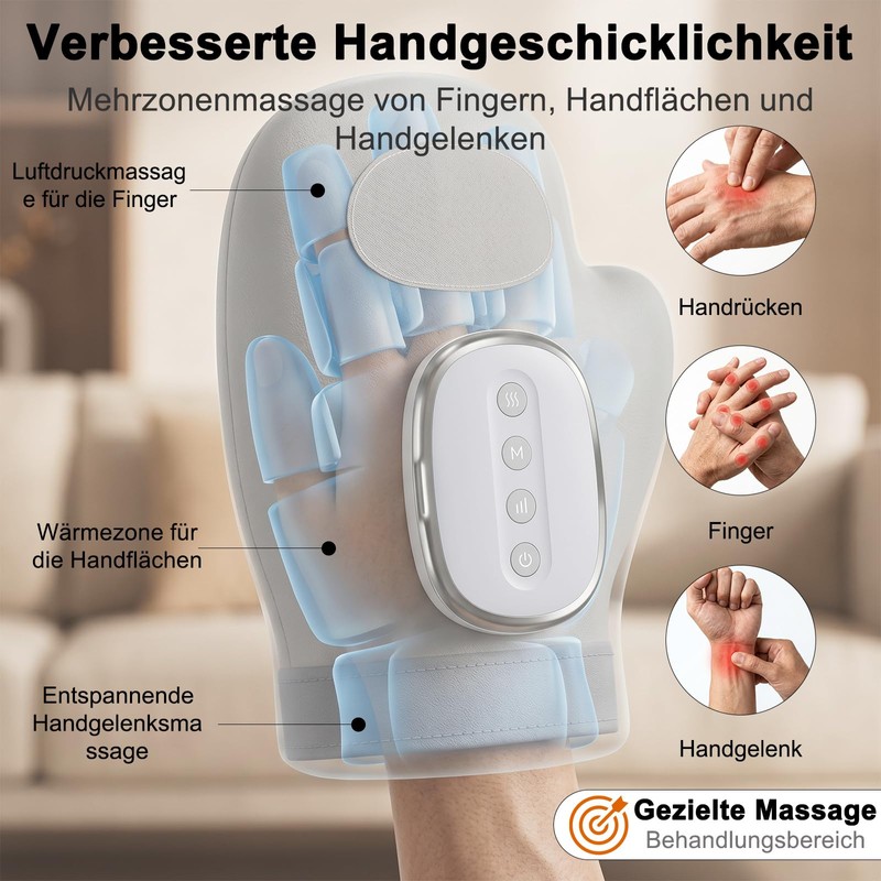 Hand Massager with Heat Function - Wireless Hand Massager, 3