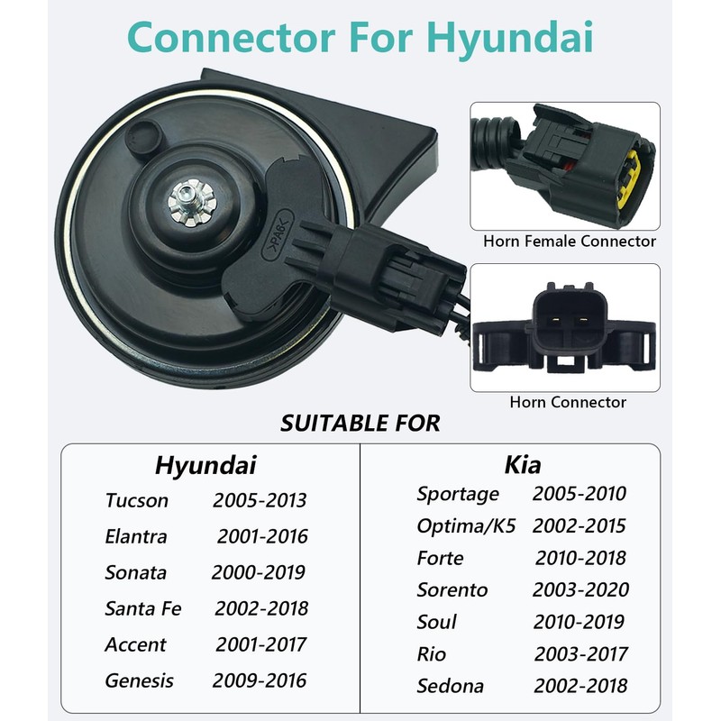 NEOGET Car Horn for Hyundai Kia, Multifunction Loud High Low