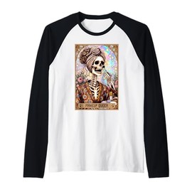 Makeup Queen Tarot Card Influencer Beauty Cosmetics Makeup Raglan Baseball Tee