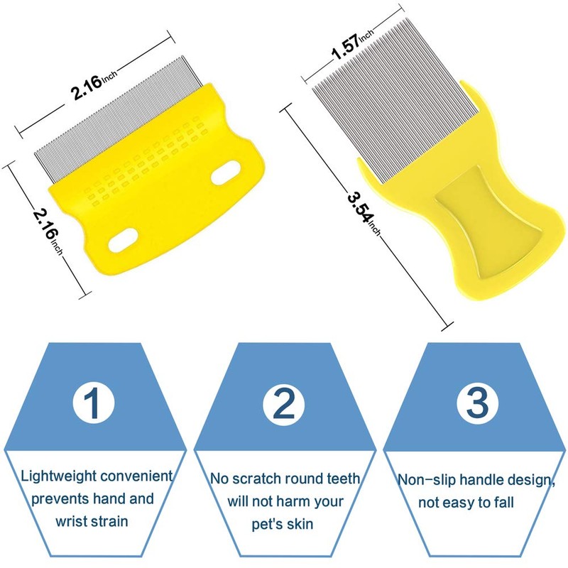 Aoche Fine Tooth Pet Comb - 3 Pack Tear Stain