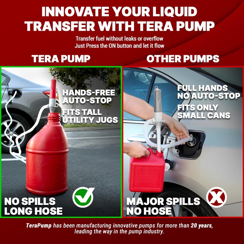 TERA PUMP Automatic Battery Powered Liquid Transfer Pump w/Auto Stop