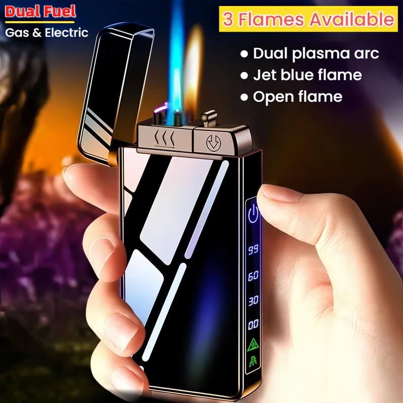 NINSI Torch Lighter, Butane Torch Open Flame Plasma Dual Arc