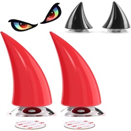 CHPINGN Motorcycle Horn Devil Horns,Motorcycle Helmet Accessories,Bike Helmet, Ski Accessories(Helmet Not Included) (Red 1)