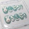 Mint Rabbit Handmade Nail Tips - Short Oval / 민트