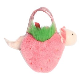 Aurora® Fashionable Fancy Pals™ Strawberry Axolotl Stuffed Animal - On-The-go Companions - Stylish Accessories - Pink 8 Inches