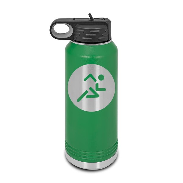 Running Marathon Triathlon Laser Engraved Water Bottle Customizable Polar Camel