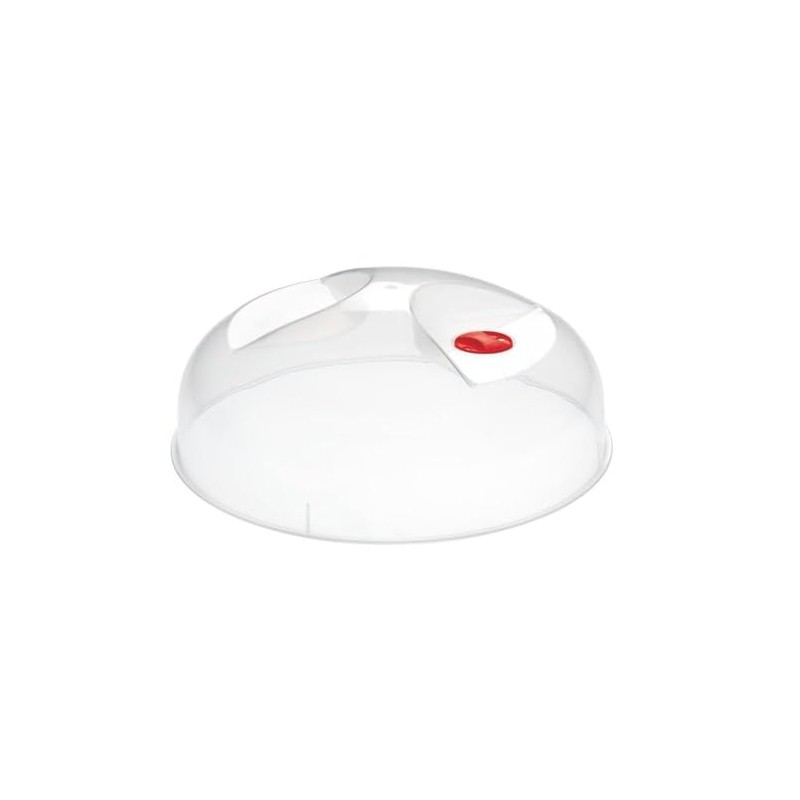 Heidrun 1910 Coperchio per Microonde, 25 cm, Trasparente/Rosso, 24 cm