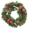 Ukrainian Christmas Wreath w. Frosted Straw Bows, Apples & Pine