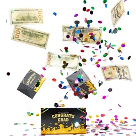 UHADRE Explosion Box for Money with Golden Paper Scraps Graduation, DIY Graduate Explosion Box, Pop Out Money Gift Box(EB02)