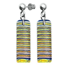 Venetian Murano Glass Dangle Earrings 925 Silver, Glass