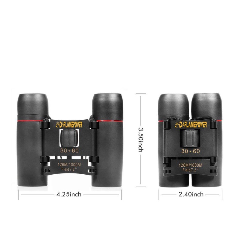 DFlamepower Mini Binoculars 30x60 Compact Folding Telescope with Waterproof for
