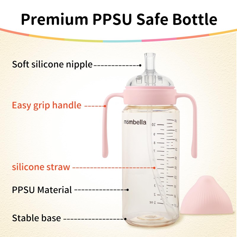 2 in 1 Baby Bottles n Straw Cup with Handle,