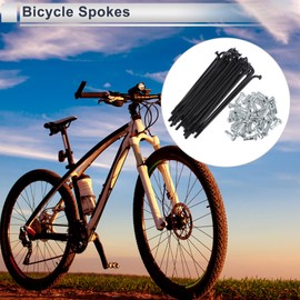 RATCHROLL 1 Set Universal Bicycle Spokes 13G 85mm Length Bike Wheel Spokes Nipple Black 45 Steel