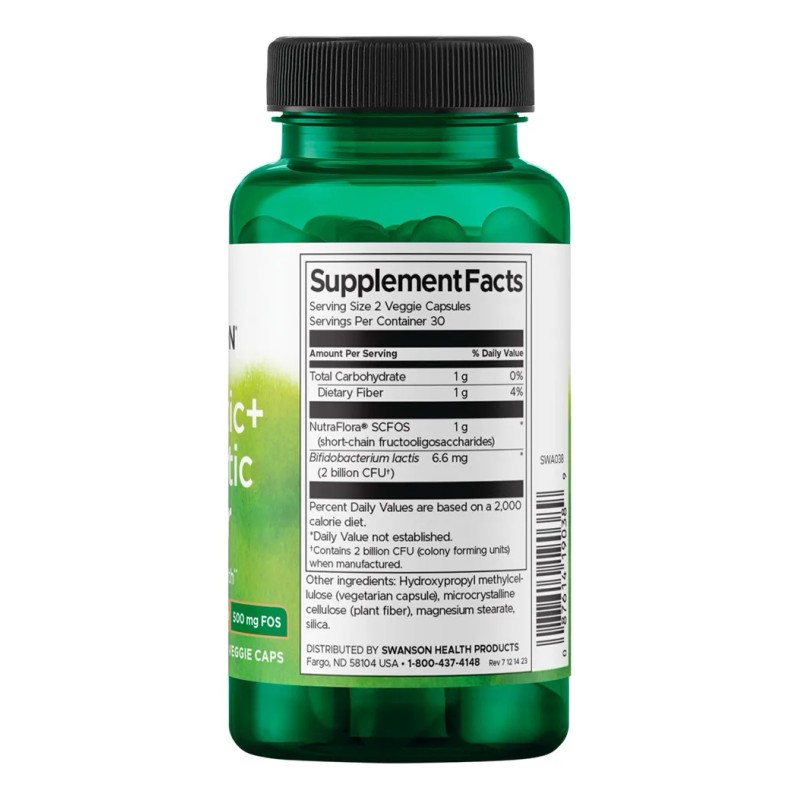Swanson Probiotic + Prebiotic Fiber 60 cápsulas sin sabor