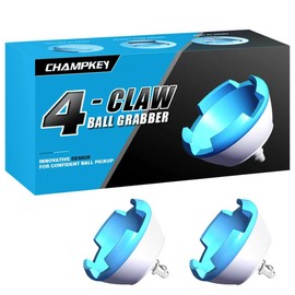 CHAMPKEY 4-Claw Pressure Golf Ball Grabber - Premium Golf Ball Retriever for Putter - Rubber Golf Ball Picker Upper - Only for Hole-End Grips（Not Suitable for Metal Hole-End Grips (2, Blue)