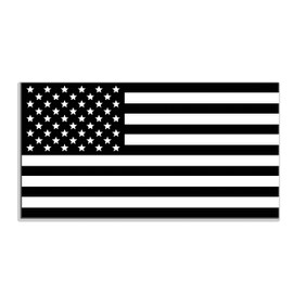 Black & White American US Flag Magnet - Magnetic Auto Car Truck Decal - Easy to Install and Remove (3" x 1.5")