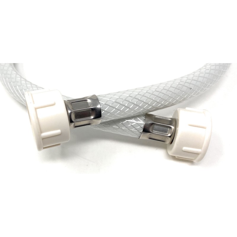 Water Supply Line, 20 inch White Braided Nylon and Reinforced