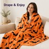 Black Bat Print Flannel Throw Blanket – Soft Lightweight Blanket