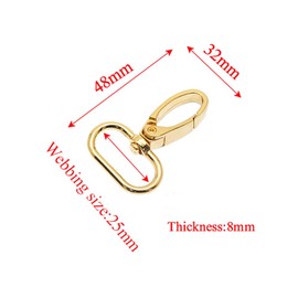 MEIGMEIL 20pcs 1 inch 25mm Metal Belt Buckle Hardware Assortment Webbing Strap Loops Clasp for Belt Craft DIY Accessories (Swivel Snaps Hooks)