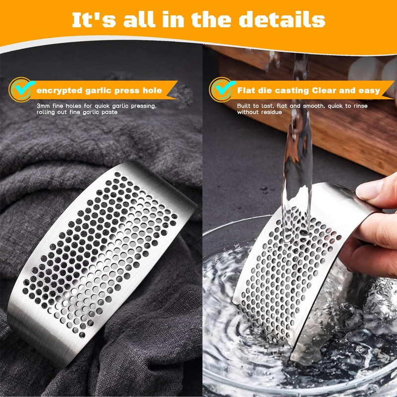 Garlic Press Rocker Heavy Duty Stainless Steel Garlic Mincer Garlic