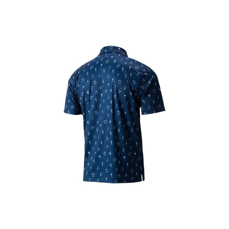 TGW Men's Cocktail Print Golf Polo Navy L