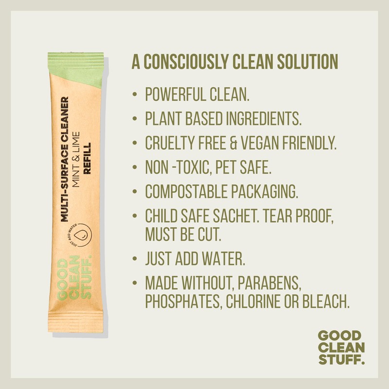 Good Clean Stuff Multi-Purpose Home Cleaning Refill Sachets,10 x High