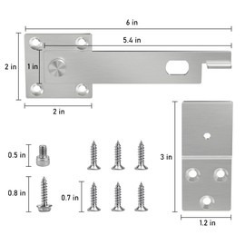 JUGREAT 6" Barn Door Flip Gate Latch,Heavy Duty Stainless Steel Gate Latch,Sliding Door Latch for Fence, Shed, Cabinet,Farm Gates