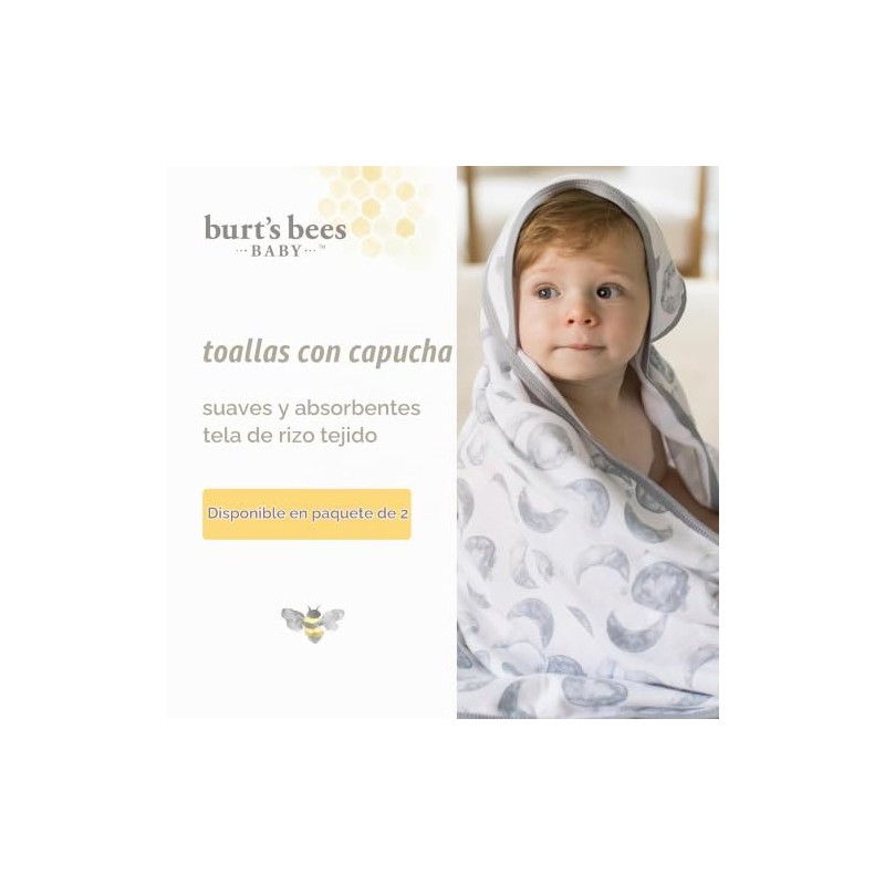 Burt's Bees Baby Toalla con Capucha Algodón Orgánico