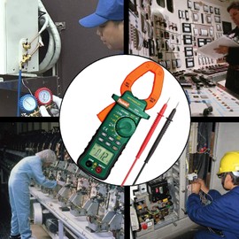 Digital Clamp Meter 2000 Counts, Multimeter Amp Meter with Storage Bag AC/DC Volt AC/DC Current Ohm Diode Resistance Test Voltage Tester