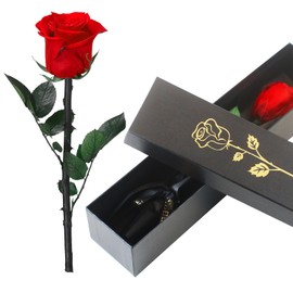 INSANYJ Eternal Rose with Stem Gifts for Women, Infinity Rose Birthday Gift for Women, Eternal Roses in Gift Box, Preserved Flower for Valentine's Day, Decorative Gift, Mother's Day Gift