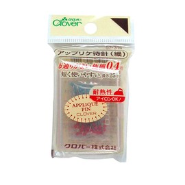 クロバー(Clover) アップリケ待針 細 太さ0.4mm/長さ25mm 赤/青 合金鋼 57-314