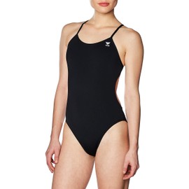 TYR Women's Durafast One Solids Swimsuit, Black, Size 30