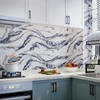 VaryFloral White Navy Blue Marble Contact Paper for Countertops Peel