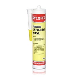 Universal Acryl weiß 310ml, für Innen und Außen, zum optimalen Abdichten und Schließen von Rissen oder Fugen, schnell trocknend, überstreichbar, wasserdicht, standfest, Kartusche, Wand & Decke Acryl