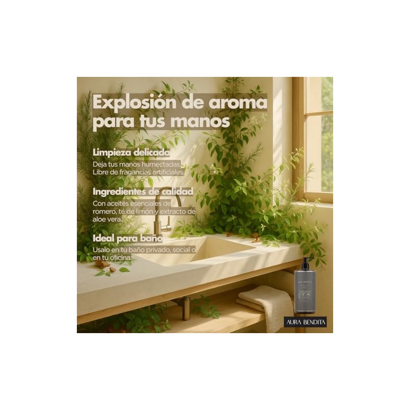 Jabón líquido para manos Lemon Grove con aceites esenciales Aura
