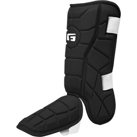 G-Form Youth Elite Batter's Leg Guard - Baseball Leg Guard with Adjustable Straps - RH Hitter, Black, Youth