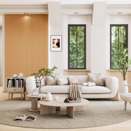 WPC Slat Wall Paneling, Modern Accent 3D Wall Panels, 8-Piece 94.5" x 6.6" TV Wall Panel, Bedroom, Living Room, Oak