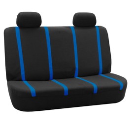 FH Group Car Seat Covers Rear Set Cloth - Car Seat Covers with Removable Headrest,Universal Fit,Automotive SeatCovers,Washable Car SeatCover for SUV,Sedan,Van Blue