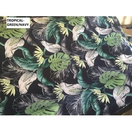 OctoRose Twin Size 3 Side Zipper Premium Velvet Rich Opulent Color Tropical Green/Navy Futon Cover Sofa Daybed Couch Mattress Slipcover (Tropical-Green, Twin Size)