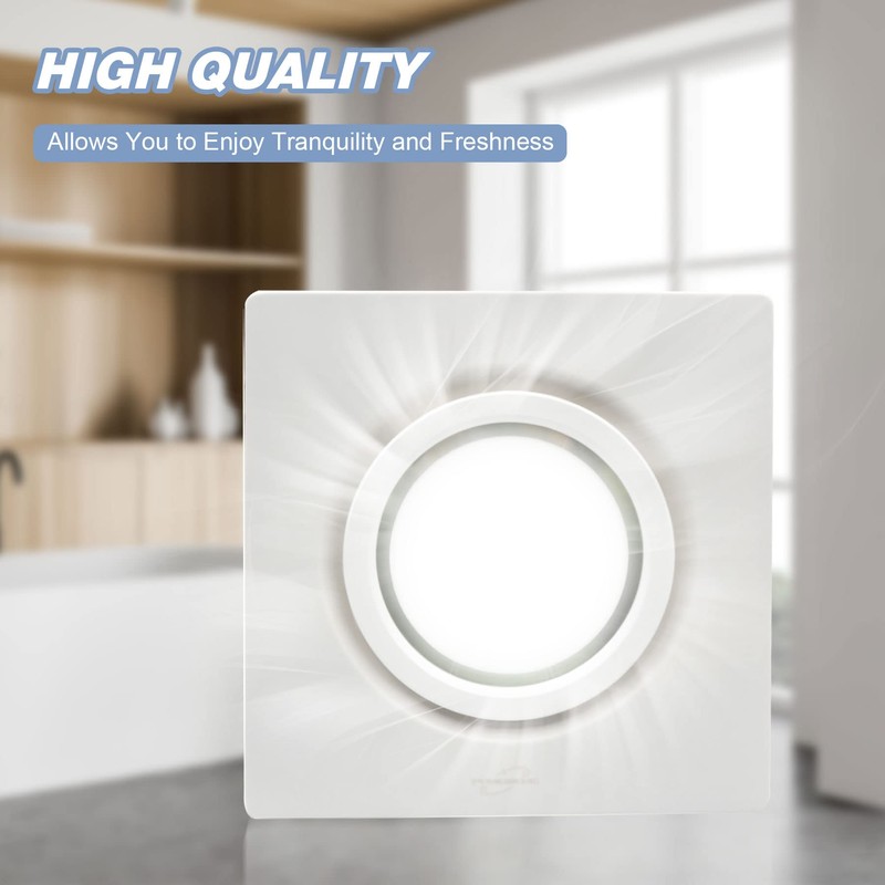 POWERENG Bathroom Exhaust Ventilation with Light,164 CFM 0.7Sones Quiet Ceiling