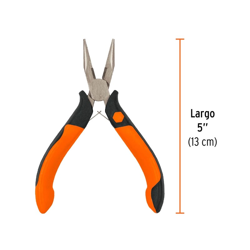 TRUPER PM-PU4 Long Nose Pliers, Comfort Grip 4 3/4" (12cm)