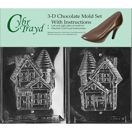 Cybrtrayd H097AB Chocolate Candy Mold, Includes 3D Chocolate Molds Instructions and 2-Mold Kit, Haunted House