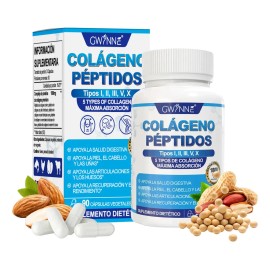 Gwynne Péptidos Colágeno Múltiples 1800 Complejo Cápsulas Tipo Iii Una Piel Cabello Articulación Fuerte Proteína Hidrolizada