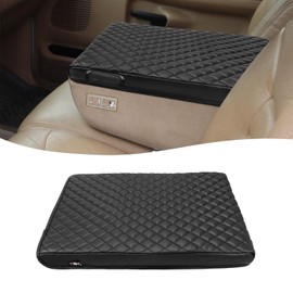 KBH Center Console Armrest Cover for Dodge Ram 1500 2500 3500 1994-2001, 19"x15" Jump Seat, Vinyl Leather Interior Accessories, Anti-Scratch, Black