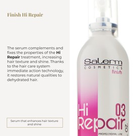 SALERM - Texturizing Hair Serum - Finish Hi Repair - 100 ml - For Damaged Hair - Rejuvenates and Repairs Hair - Softer and Shinier Hair - Immediate EffecT