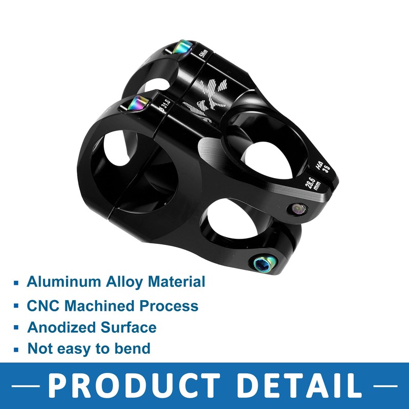 A ABSOPRO Mountain Bike Stem Handlebar 35mm Aluminium Alloy Black