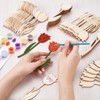 NBEADS 60 Pcs 3 Styles Wood Flower Cutouts, 6×2×0.1"(15.1×4.95×0.25cm) Unfinished