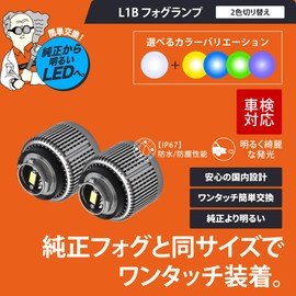 L1B LED Fog Lamp, White, Blue, 2 Colors, 5300 lm, Dual Color, Bi-Color, Switchable, White, Blue (Sparkling Blue x Sparkling White)