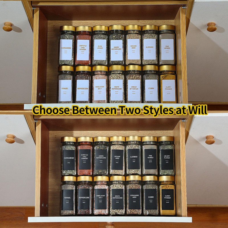 JARXSUN Glass Spice Jars with Label, 36 Pcs Spice Jars